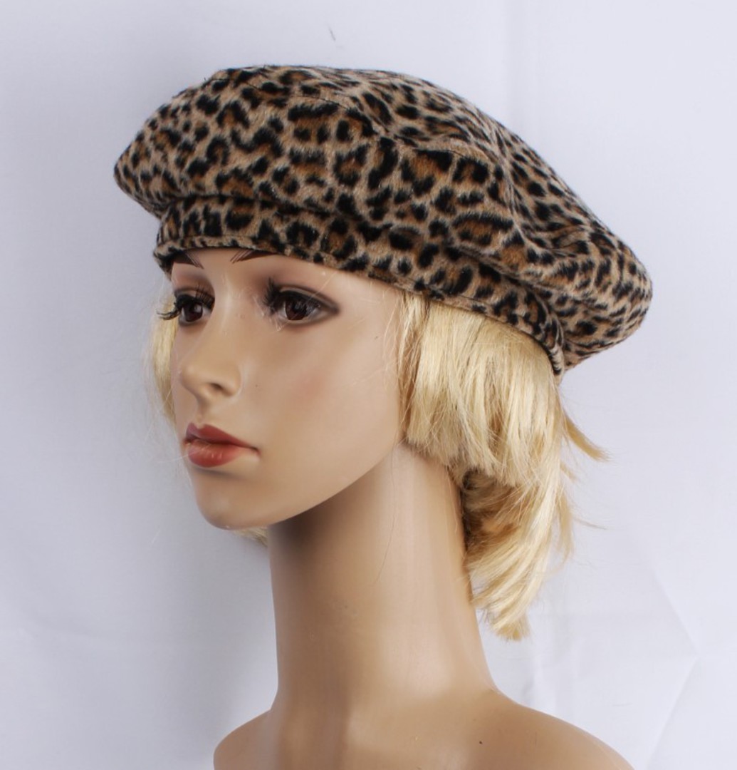 Head Start leopard print beret animal brown STYLE : HS/6010BRN image 0